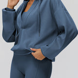 オーバーサイズVネックパーカー