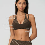 Cocoa Dot Halter Bra