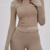 Brushed Stand-Collar Full-Zip Yoga Jacket