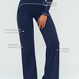 Contrast Flow Wide-Leg Pant