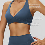 Sleek Back V-Neck Sports Bra