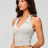 Cream Sculpt Halter Tank