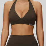 Reggiseno sportivo con scollo a V e schiena liscia