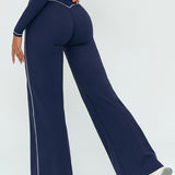 Contrast Flow Wide-Leg Pant