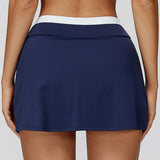 Gonna a strati a coste a contrasto