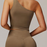 アシンメトリーワンショルダートップス