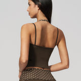 Cocoa Dot Muse Halter Tank