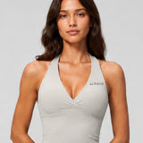 Cream Sculpt Halter Tank