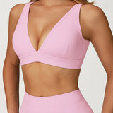 Sleek V-Neck Sports Bra