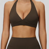 Sleek Back V-Neck Sports Bra