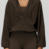 オーバーサイズVネックパーカー