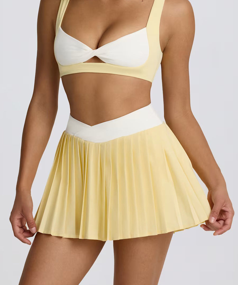 Gonna da Tennis con Blocchi di Colore Decisi