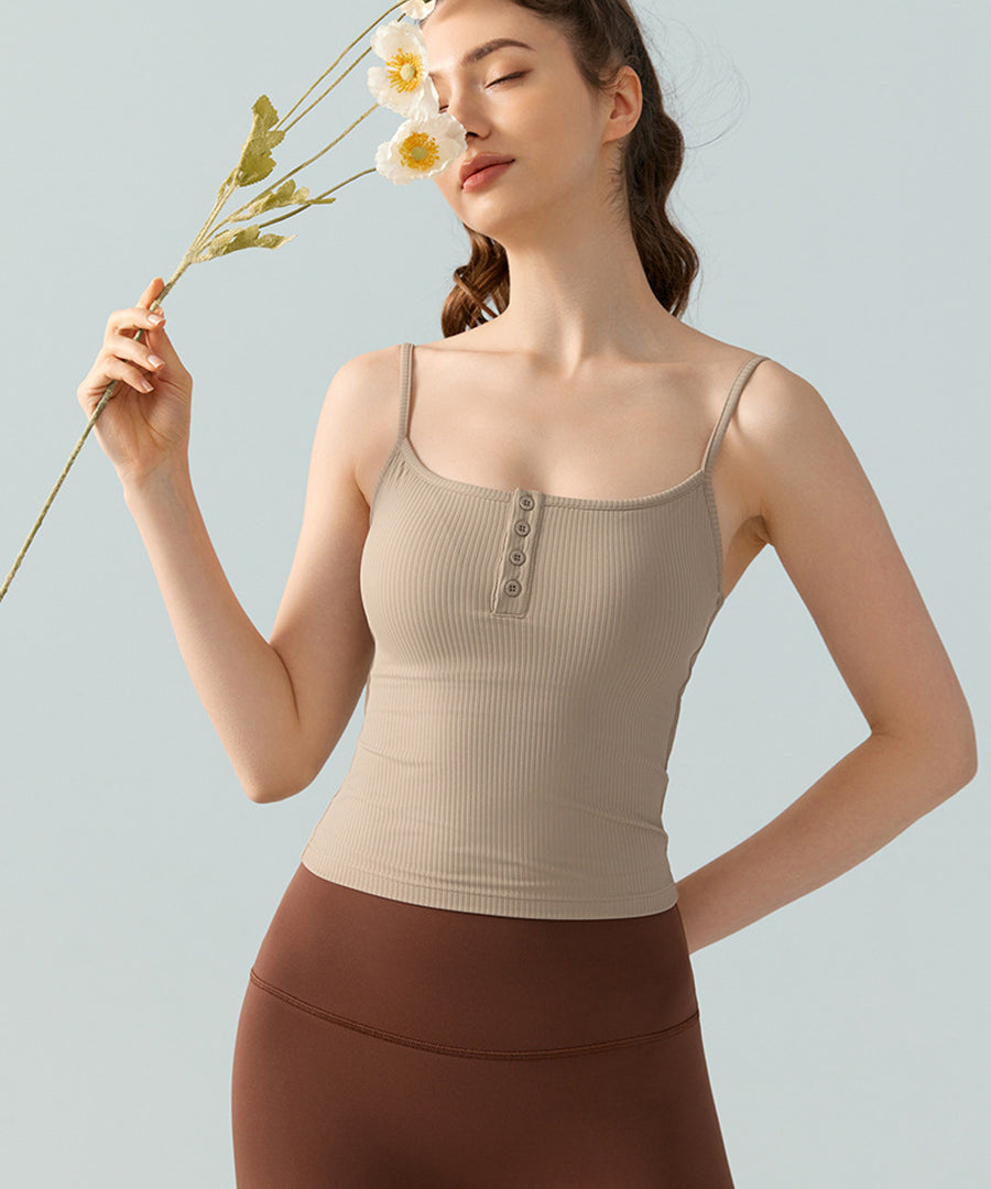 Top da Yoga con Schiena Elegante e Riempiimento Integrato