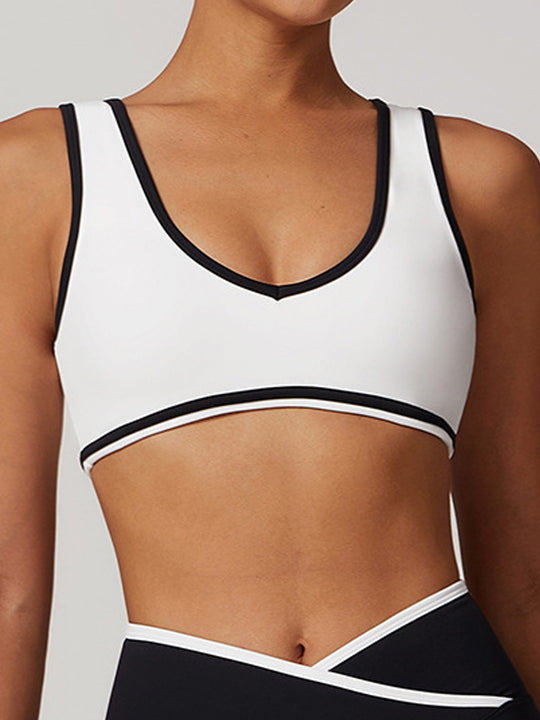 Colorblock Wide-Strap Sports Bra