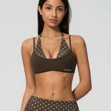 Cocoa Dot Halter Bra