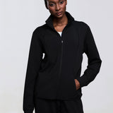 Waffle Stand-Neck Zip Jacket