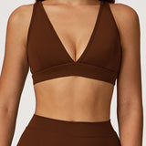 Sleek V-Neck Sports Bra