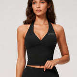 Cream Sculpt Halter Tank