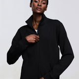 Waffle Stand-Neck Zip Jacket