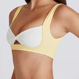 Bold Color-Block Tennis Sports Bras