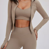Brushed Stand-Collar Full-Zip Yoga Jacket