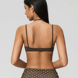 Cocoa Dot Halter Bra