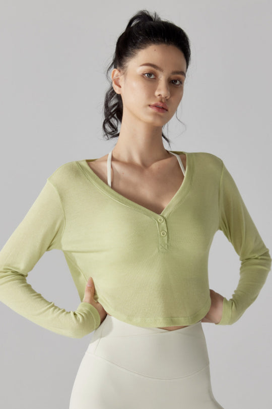 Cropped Long Sleeve Pullover