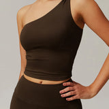 アシンメトリーワンショルダートップス