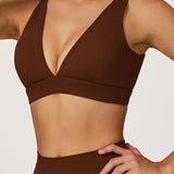 Sleek V-Neck Sports Bra