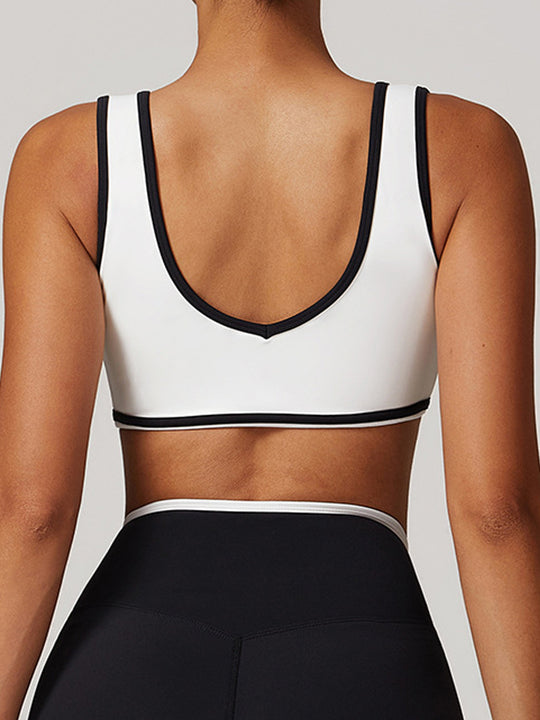 Colorblock Wide-Strap Sports Bra