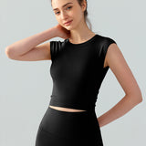 スカルプテッドノーバックヨガティー ビルトインパディング付き