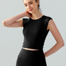 Sculpted Backless Yoga Tee with Built-In Padding