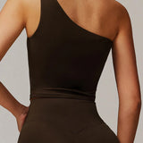 アシンメトリーワンショルダートップス