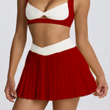 ボールドカラーブロックテニススカート