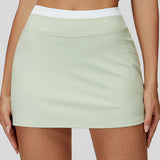 Gonna a strati a coste a contrasto