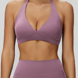 Sleek Back V-Neck Sports Bra