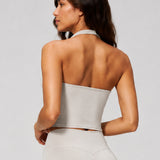 Cream Sculpt Halter Tank