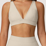 Sleek V-Neck Sports Bra