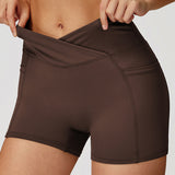 FlowLift Cross-Waist Flare Shorts