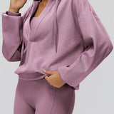 オーバーサイズVネックパーカー