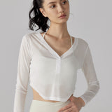 クロップドロングスリーブプルオーバー