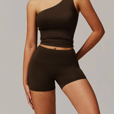 アシンメトリーワンショルダートップス