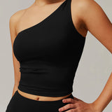 アシンメトリーワンショルダートップス