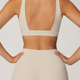 Sleek V-Neck Sports Bra