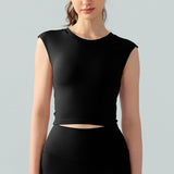 スカルプテッドノーバックヨガティー ビルトインパディング付き