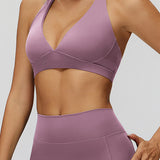 Sleek Back V-Neck Sports Bra