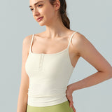 エレガントバックヨガトップ ビルトインパディング付き