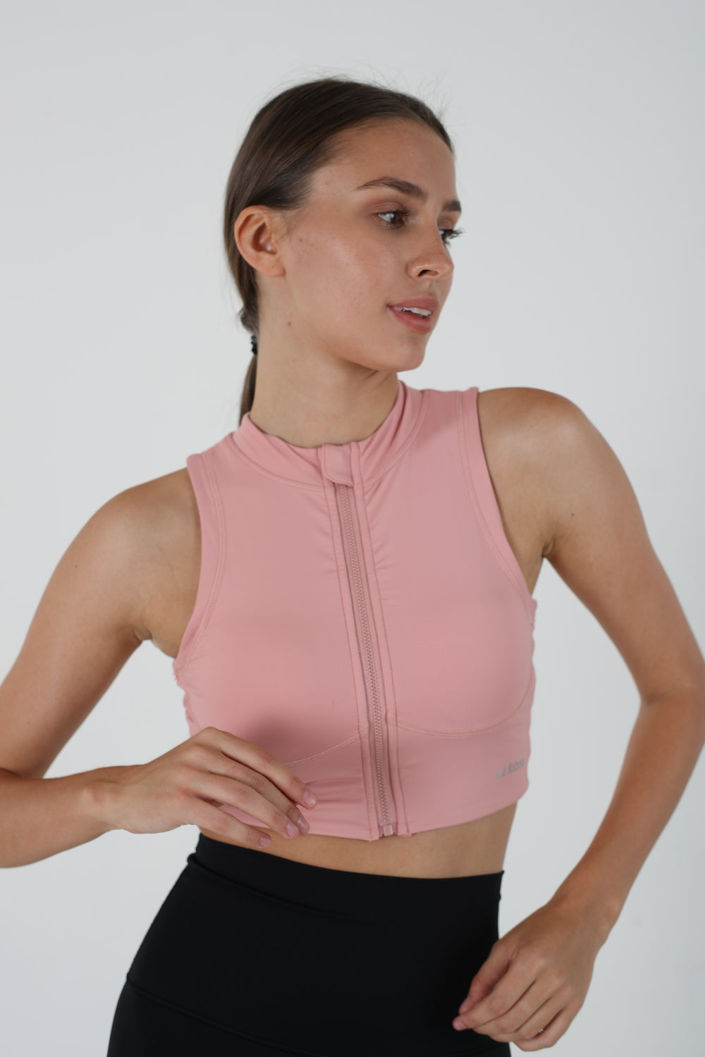 Antimicrobial Zip-Front Sports Bra 