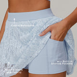 Gonna sportiva in pizzo trasparente