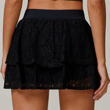 Gonna sportiva in pizzo trasparente
